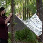 2 Person Mylar Emergency Shelter Tube Tent + Paracord • All-Weather Protection for Camping, Hiking, & Survival Kits Sliver