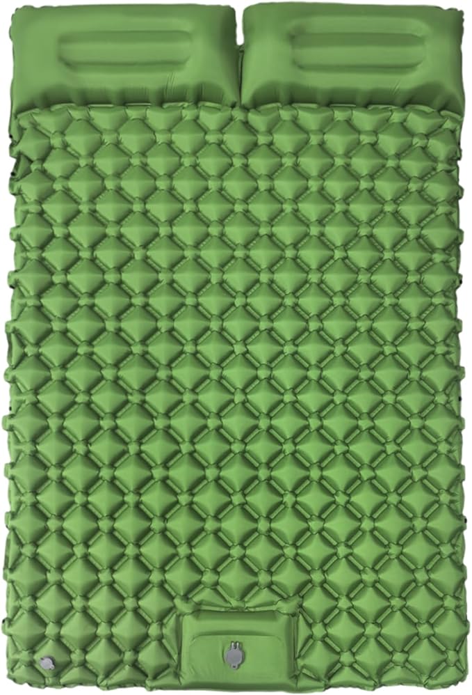 Foldable Inflatable Twin Pad - Portable Sleeping Mattress, Outdoor Equipment for Trail Hiking Travel Picnic Trek Shelter Adventure Resting Sleeping Gear Pillow Cushion Lightweight Bed