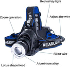 Rechargeable LED Headlamp with 1000 Lumens, Super Bright headlamp IPX4 Waterproof, 3 Lighting Modes,90° Adjustable Head, USB Cable Included,headlamp for Camping, Hiking, Fishing, Running