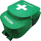Red Emergency Bag First Aid Backpack Empty Medical First Aid Bag Treatment Trauma Bags for Camping Pet Dog Cat (Green White)