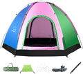 GeRRiT Family Tent with Awning, 2-6 Person Tunnel Tent, Outdoors Automatic Pop Up Beach Tent, Automatic Camping Backpacking Dome Shelter for Family, Festival, Hiking, Backpacking & Mountaineering