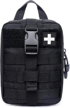 Molle medical pouch ifak bag first aid kit tactical pouch empty emt med belt pouch rip away small rescue trauma pouches (Black)