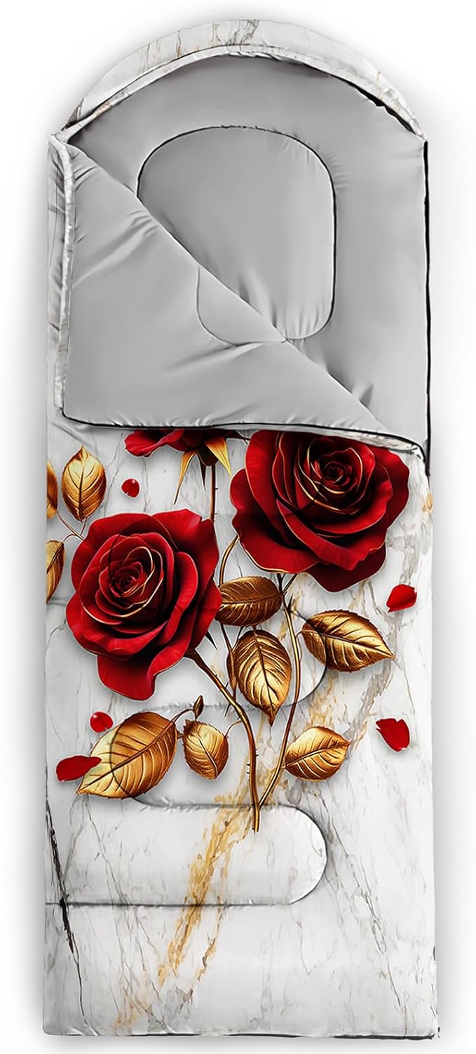 QOOMO Camping Sleeping Bags,3 Season Warm & Cool Weather,Lightweight,Waterproof Sleeping Bags for Adults & Kids,Traveling,and Outdoors,Camping Gear Equipment