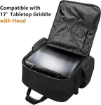 samdew 17 Inch Tabletop Griddle Carry Bag, Outdoor Grill Cover Compatible with Blackstone 17 Inch Tabletop Griddle with Hood, Portable Camping Grill Storage Case with Multi-Pockets, Bag Only