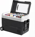 OLIXIS Portable Car Refrigerator, 42QT Dual-Zone Electric Cooler for Vehicles with Wheels & Cutting Board, -4℉-68℉ Freezer Smart Control via Bluetooth, Battery Protection, 12/24V DC & 100-240V AC