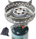 CAMPINGMOON Portable Propane Camping Canister Top Stove with Burner Grate Pot Stand PG-4/PG-4ST (Gas fuel not included)
