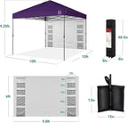 Best Choice Products 10x10ft Pop Up Canopy Tent with Sidewall, 1 Person 1 Minute Set Up, Carry Case, 4 Weight Bags - Amethyst Purple