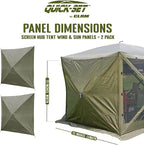 Clam Quick-Set Wind & Sun Panels – 2-Pack Green Accessory for Screen Shelter – Durable Sidewalls for Shade, Wind & Privacy – Easy Setup with Carry Bag – Tent Not Included