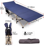 REDCAMP Folding Camping Cots for Adults Heavy Duty, 28" Extra Wide Sturdy Portable Sleeping Cot for Camp Office Use, Blue