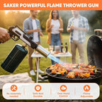Saker Propane Torch Gun, Adjustable Flame Blow Torch with Safety Lock for BBQ, Grill, Campfire, Searing Steak, Cooking, Charcoal Lighter, DIY, Camping Torch Gift Idea (Propane Tank Not Included)