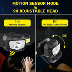 Headlamp Rechargeable 3Pack, 230°Wide Beam COB & 60° Super Birght LED Head Lamp with White Red Light, 7Mode Head Lights for Forehead with Motion Sensor, Headlamps for Adults Camping Running Hiking