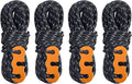 TRIWONDER Reflective Guyline, Tent Cord Nylon Paracord Rope with Guyline Adjuster for Camping Tent, Outdoor Packaging (Black - 4 Pack)