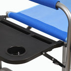 Kamp-Rite Portable Folding Outdoor Beach Patio Lawn Director's Chair w/Side Table & Cup Holder for Camping, Tailgating, and Sports, 2-Tone Blue