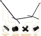 SUPER DEAL Portable 9FT Hammock Stand, Heavy Duty 2 Person 620 LBS Capacity Steel Hammock Frame with Portable Carrying Case, Adjustable 6 Optional Hook Positions, Weather Resistant Black