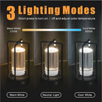 Rechargeable Table Lamp Cordless, 3 Color | Crystal | Stepless Dimming, for Dining Room, Living Room, Bar, Cafe, Restaurant, Patio, Camping, (Black)