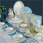 Bone China Dinner Sets Nordic Creative Phnom Penh Combination Ceramic Tableware Suit Suitable for Gifts Wedding Hotel 62 Piece