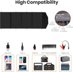 FlexSolar 120W Foldable Solar Panels Chargers 20v-28v DC Output IP65 Waterproof Power Outage Emergency Portable Panels Camping Home RV for Solar Power Station Generators Battery Packs