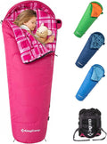 KingCamp 45°F Kids Sleeping Bag, Lightweight Waterproof & Compact Flannel Sleeping Bags Cold Weather & Warm Youth Essentials Gear Accessories for Camping, Fits 10-12 Children up to 4'7"-5'5" Tall