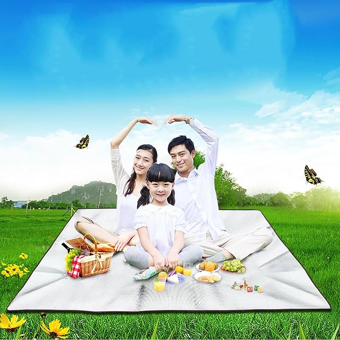 Camping Sleeping Pad, Mat Foam Foil Blanket for Camping Foam Pad Insulating Aluminum Foil Mat Tent Pad Thermal Camping Mat Waterproof Aluminum Camping mat Reflecting Heat for Outdoor Camping