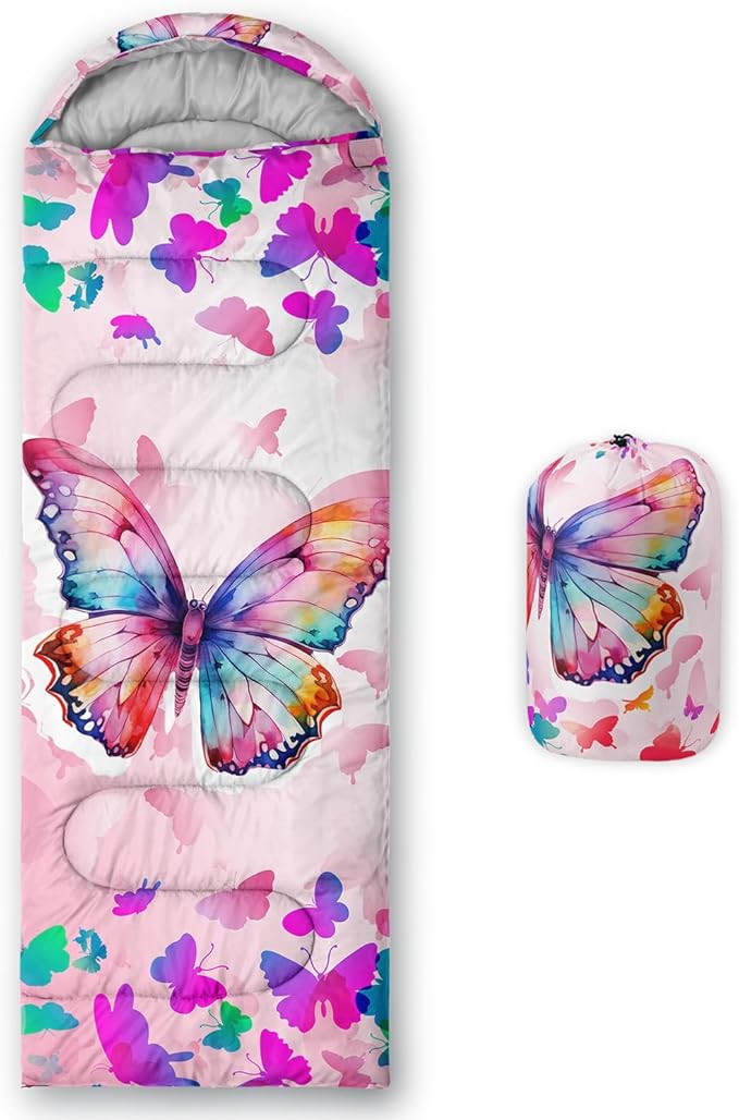 HOSIMA Dear Hunting Pattern Cold Weather Sleeping Bags for Kids Adults,Black Light Weight Waterproof Sleeping Bags for Outdoors Hiking.