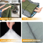 Cotton Flannel Lined Sleeping Bag for Adults Teens Kids, Cold Weather &Warm, 3 Seasons, Lightweight Compact Camping Essentials Equipment, Hiking, Outdoor, Travel