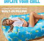 AlphaBeing Inflatable Lounger Beach Chair Accessories, Air Sofa Hammock Inflatable Couch for Camping Backyard Lakeside with Compression Sacks, Ideal Outdoor Gifts for Adults