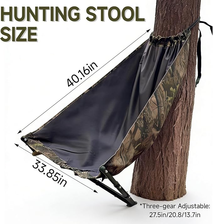 Low Down Hunting Tree Mounted Seat for Turkey Hammock Chair,Camo Tree Camping Chair,Portable Hunting Saddle Stool