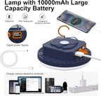10000mAh Rechargeable Camping Light Insect Not Attract 4000LM Work Light White/Red/Pink/SOS Brightness Stepless Dimming, IP45 Waterproof Tent Light Power Failure for Halloween (Remote)