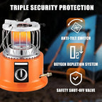 2-in-1 Propane Heater and Stove, Portable Heater with 6FT Regulating Valve, Dual Function Indoor Safe for Ice Fishing, Tent Camping, Tailgating, Emergency, Basement Heating
