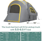 Pickup Truck Tent, Waterproof PU2000mm Double Layer for FT Truck Bed, Portable Bed Tent for Camping