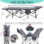 KAKO Folding Camping Cot, Heavy Duty 600 Lbs Portable Bed for Adults, Camping Beds with Carry Bag, Grey
