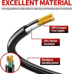 16/3 Short Extension Cord 10 FT, Black Extension Cord Flexible & Durable, Indoor 3 Prong Power Cable, Suitable for Home and Office, 13 Amp 1625 Watt 125VAC 16AWG, ETL Listed