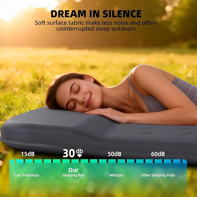 KASIMO Memory Sleeping Pad for Camping, 3" Compact Ultra-Thick Foam Sleeping Mats with Pillow, 9.5 R-Value Insulated Camping Mattress Pad or Car Travel Backpacking Tent,Home