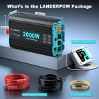 2000 Watt Pure Sine Wave Inverter, 24V DC to 120V AC Inverters for RV, Truck, Solar, Home, Power Inverter with 3 AC Outlet, 30W USB-C, 5V 3.1A USB, Hardwire Port, Remote Control, Surge 4000W