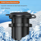 12-24 V Multifunctional 3 Hole Tent Type Car Modification Socket Female Power Outlet Adapter Dual USB Charger Red LED Digital Display Voltmeter Outlet for Automotive Marine Boat