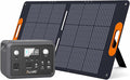 ALLWEI Solar Generator with Panels Included - 300W/256Wh LiFePO4 Battery Portable Power Station with 100W Solar Panel, Solar Powered Bank Generator for Camping,Home Use, Power Outage