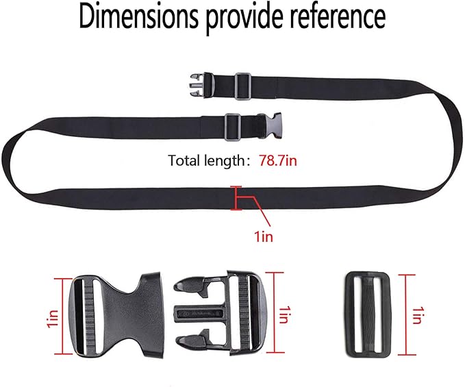 Premium Utility Straps with Quick Release Buckle Adjustable Short Nylon Lashing Straps for Backpack Tactical Lashings Camping Gear Sleeping Bag Mattress and More(Black 4Pcs/6.5ft)