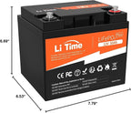 LiTime 12V 50Ah LiFePO4 Battery + 14.6V 10A Lithium Battery Charger with Anderson Connector, 50A BMS, 10 Years Lifetime 4000+ Cycles Output Power 640W, Perfect for Boat Marine Trolling Motor Camping