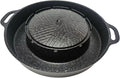 Round Grill Pan 2 in 1 Hotpot and Grill Barbecue Griddle Outdoor Barbecue Meat Tray Hot Pot BBQ Stoves for Travel Home Camping, S