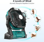 ONLYNEW Portable Fan Rechargeable, 20000mAh Cordless Battery Powered Fan with LED Lantern, USB C Battery Operated for Travel Bedroom Home Camping Tent Office Beach Desk Fishing Table
