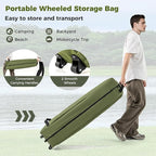 GYMAX 2-Person Camping Cot Tent, Foldable Off-Ground Cot Bed Combo with Portable Wheeled Bag, Waterproof Rainfly, 2 Mesh Doors & Skylight Roof for Adults, Hiking, Backpacking, Outdoor