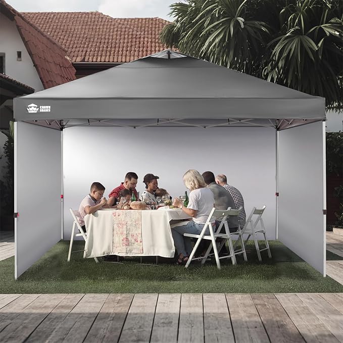 CROWN SHADES 12x12 Canopy Sidewalls (4pck) - Side Walls 12x12, Sidewalls for Canopy - Canopy Cover, Tent Accessories, Gray