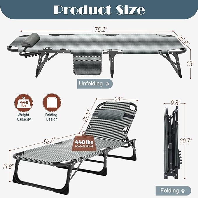 Slsy Folding Bed with Mattress, Cot Size Foldable Guest Beds, Hideaway Cot for Adults, Portable Fold up Bed with Adjustable Positions for Home, Office, Indoor, Outdoor