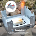 Solid Fuel Tablet Pocket Stove, Backpacking Folding Pocket Stove Outdoor Travel Portable Stove Ultralight Alcohol Camping Stove For Hiking, Camping