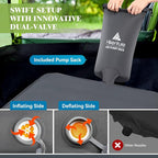 Hikenture Extra Thick Double Self Inflating Sleeping Pad, 9.5 R Camping Mattress 2 Person, Inflatable Foam Camping Pad with Pump Sack, Portable 4 in Thickness Comfort Plus Camping Mat for 4-Season