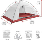 KAZOO 2／4 Person Camping Tent Outdoor Waterproof Family Large Tents 2/4 People Easy Setup Tent with Porch Double Layer | Outdoor, Waterproof, Family, Large, Tents, Easy Setup