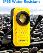 UFOND 800LM Rechargeable Flashlight,Lightweight Pocket Work Light Gooseneck Lamp,Dual Head Lamp Source 4 Mode Brightness,Magnetic Clip Aluminum Alloy Spotlight,for Repair Outdoor Camping Emergency
