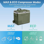 Antarctic Star 12 Volt Refrigerator,43QT(40L)Electric Cooler Compressor, Portable Refrigerator -4℉~68℉,Car Fridge 12/24V DC 100-240V AC,Portable Freezer with Wheels&2 Baskets for Camping,Travel,GREEN