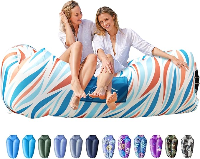 AlphaBeing Inflatable Lounger Beach Chair Accessories, Air Sofa Hammock Inflatable Couch for Camping Backyard Lakeside with Compression Sacks, Ideal Outdoor Gifts for Adults