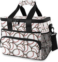 Bolaz Large Cooler Lunch Bag-Trendy Baseball Balls Pattern, Travel Cooler Bags 15L Waterproof Cooler Bag for Camping, Picnic, BBQ, Family Outdoor Activities
